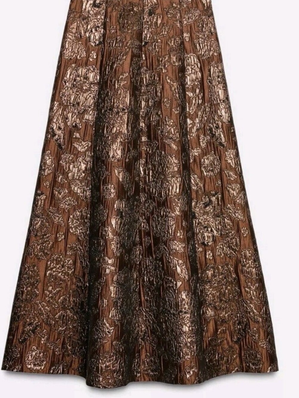 ZARA Highly Sought-after Shiny Metallic Jacquard Cape Skirt - Picture 7 of 12